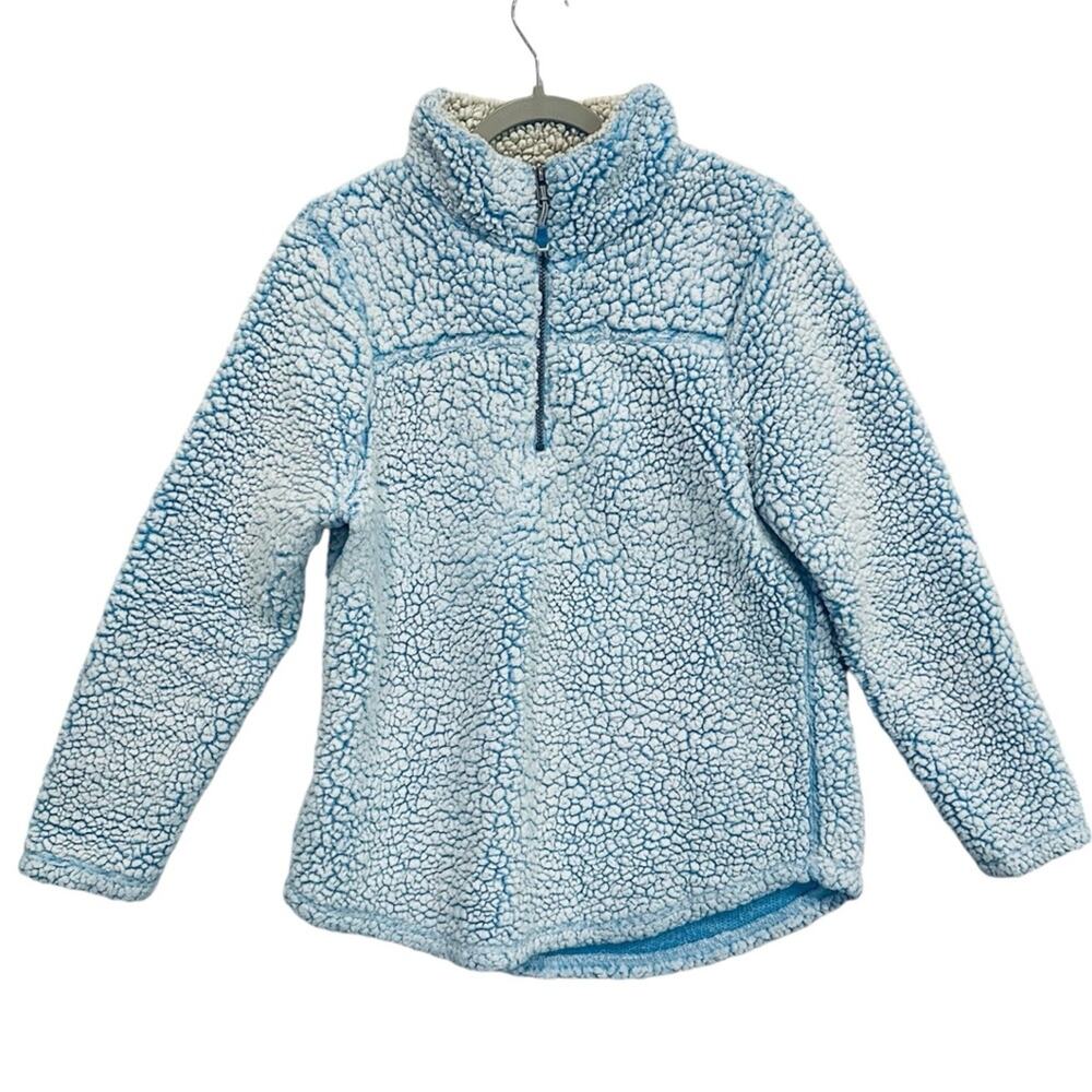 GreenTea‎ Women's Blue Sherpa Fleece Pullover Jacket Size L
